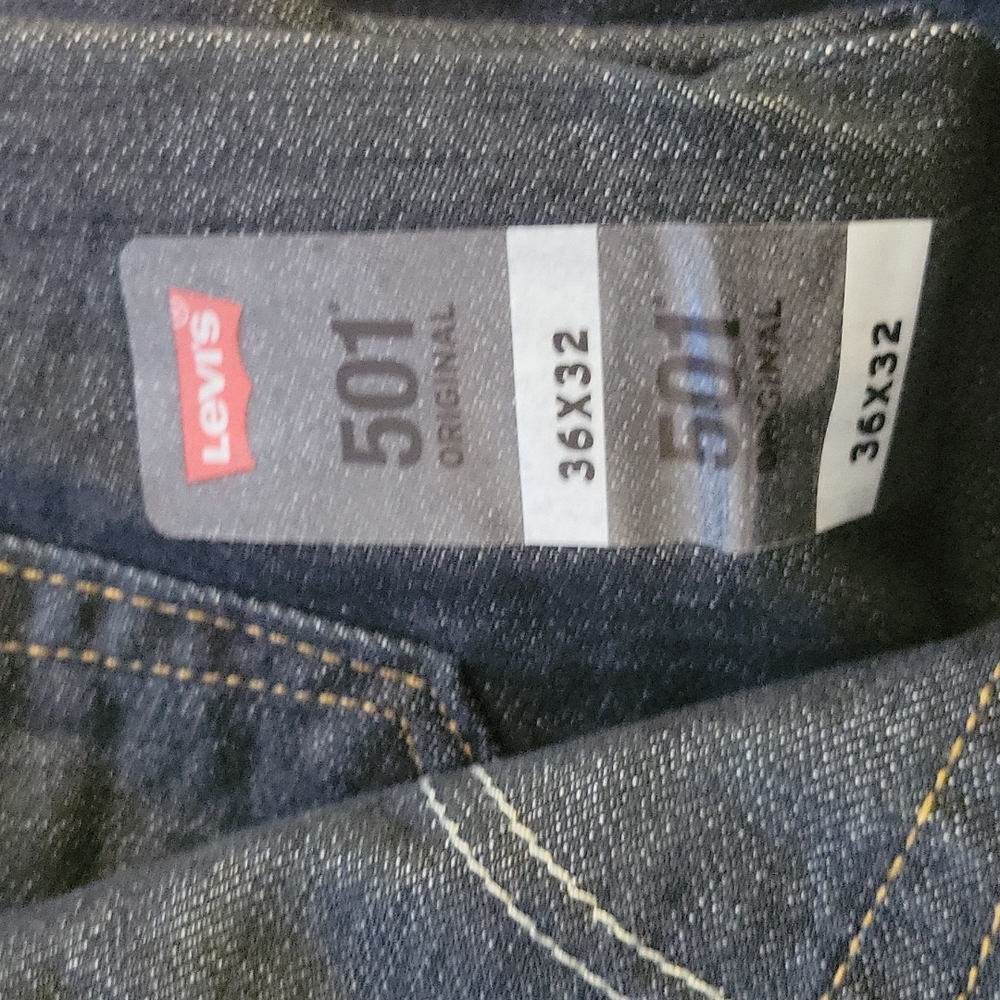 NWT Levi's 501 Original Straight Leg Dark Blue Jeans Mens Size W44X32L, W36X32L - Picture 7 of 7